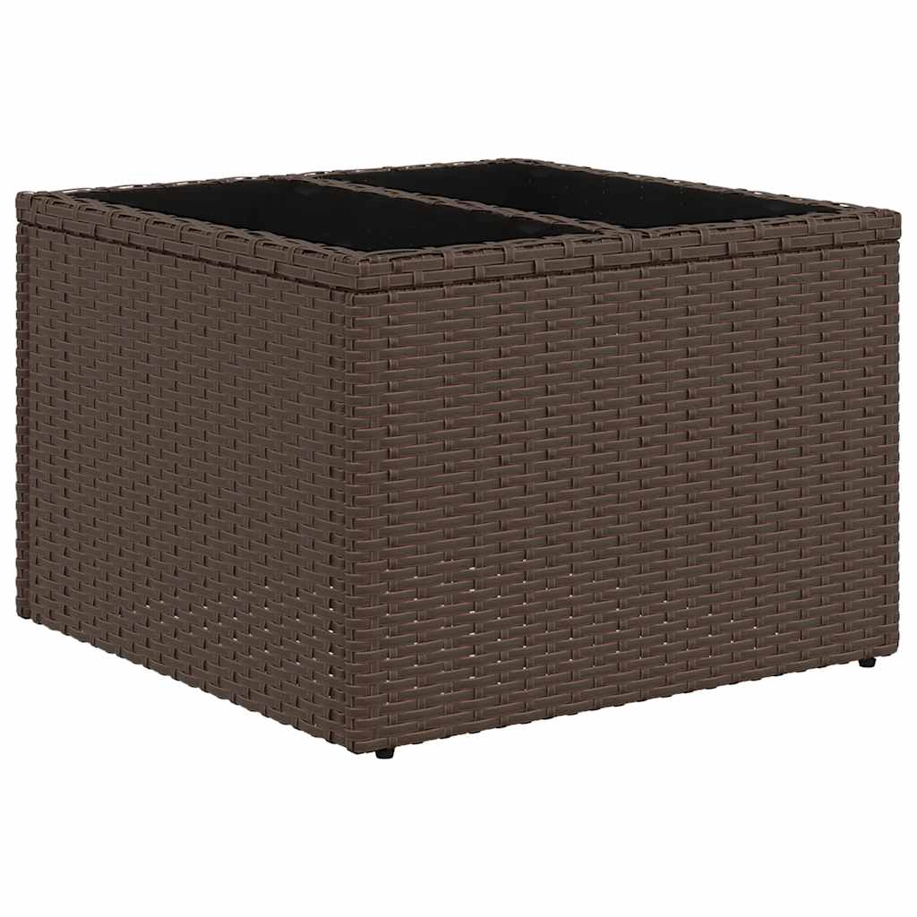 havesofasæt med 6 hynder brun polyrattan