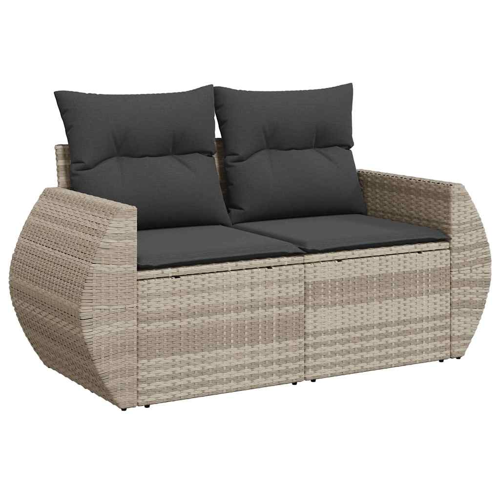 sofasæt til haven 4 dele med hynder polyrattan lysegrå