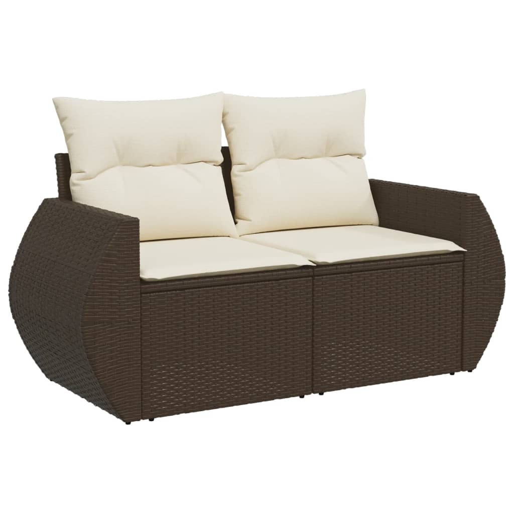 sofasæt til haven 4 dele med hynder polyrattan brun
