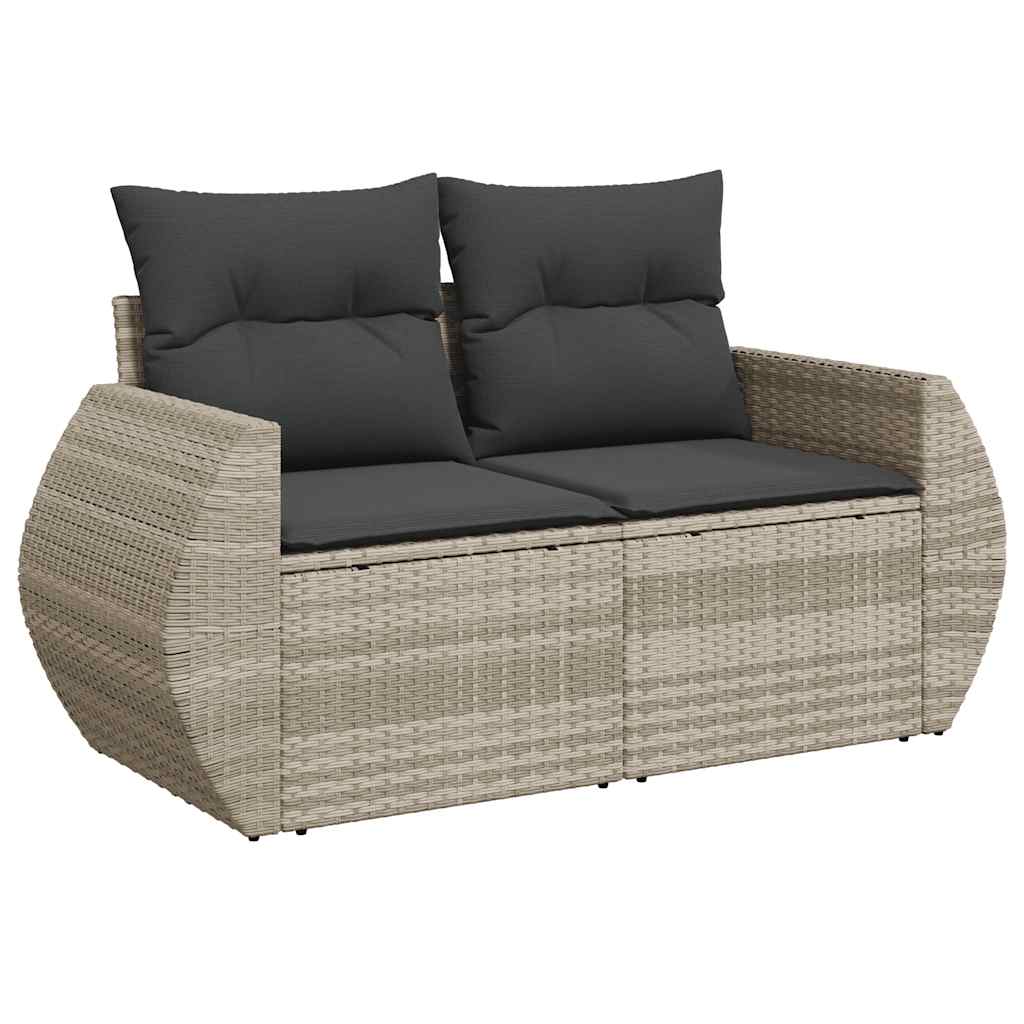 sofasæt til haven 7 dele med hynder polyrattan lysegrå