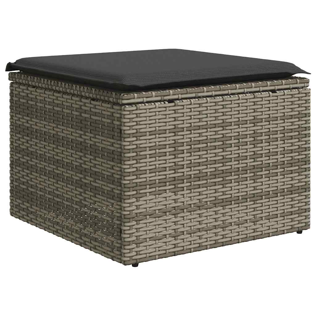 sofasæt til haven 7 dele med hynder polyrattan lysegrå