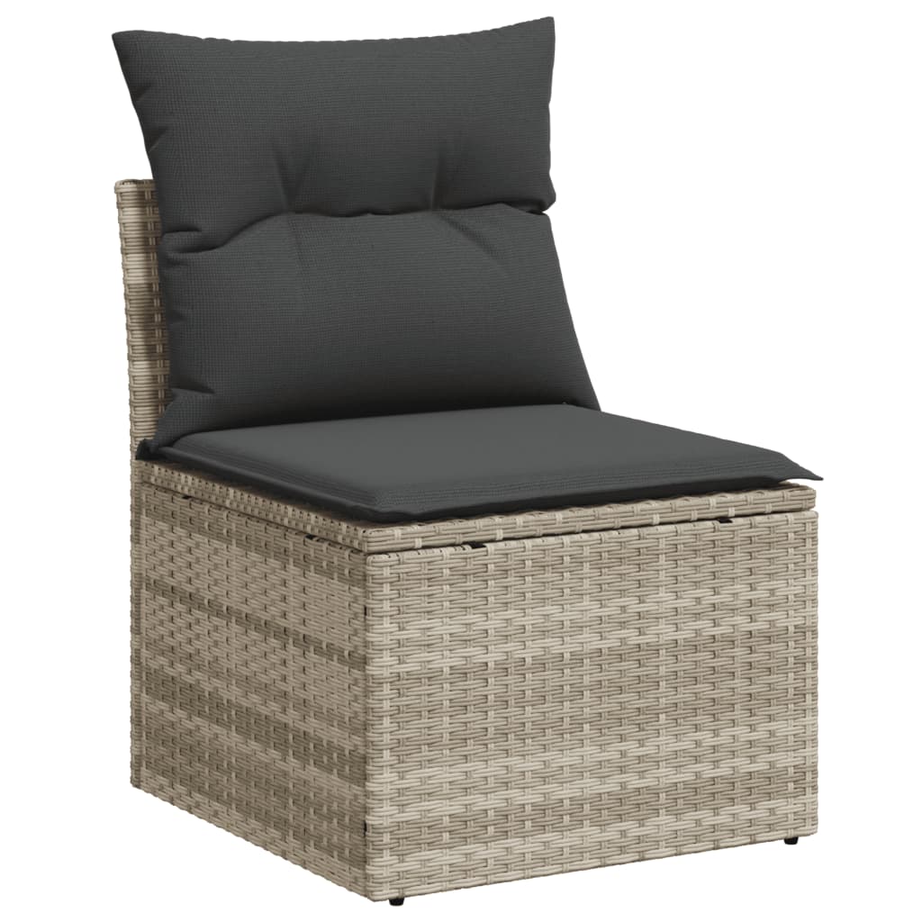 sofasæt til haven 9 dele med hynder polyrattan lysegrå