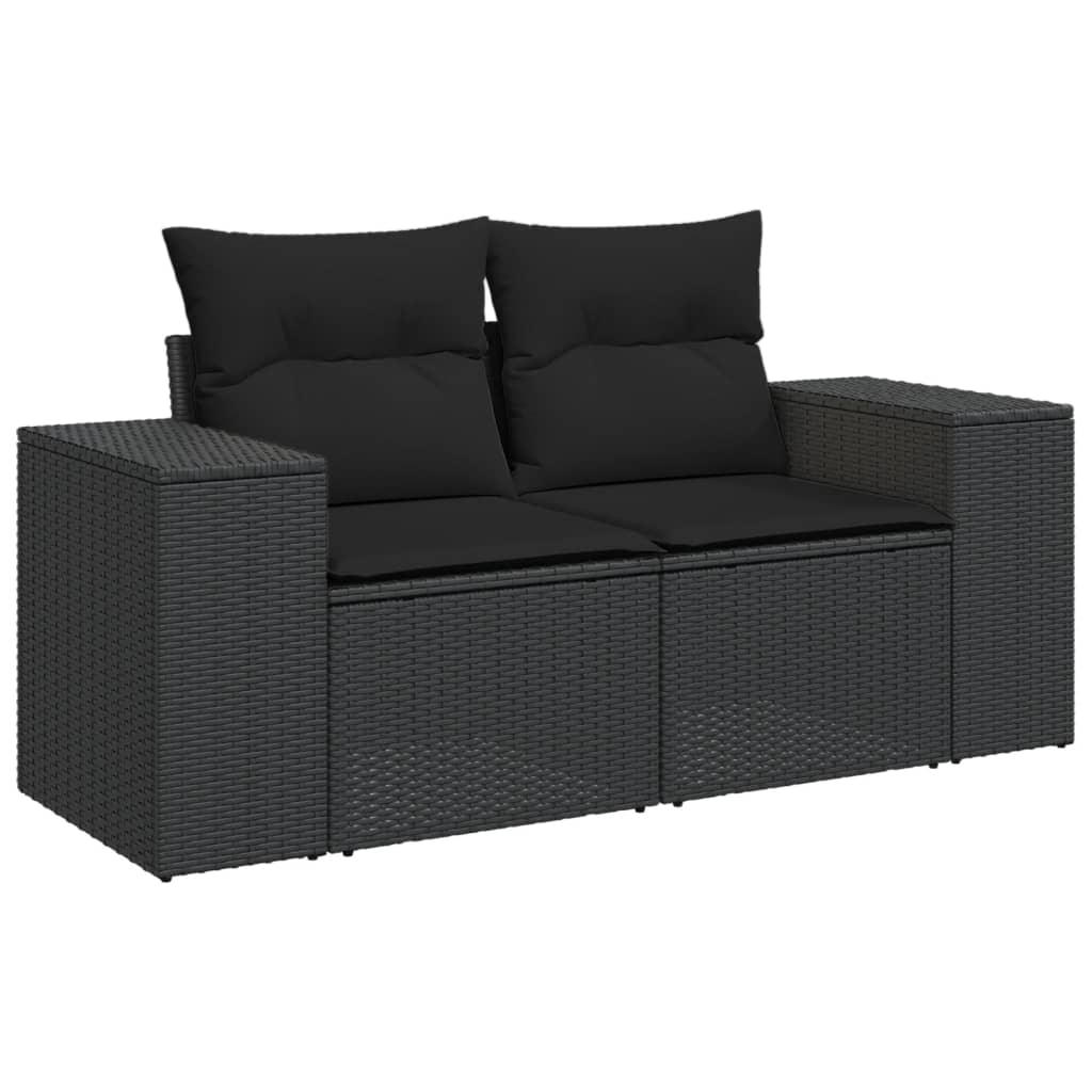 sofasæt til haven 4 dele med hynder polyrattan sort