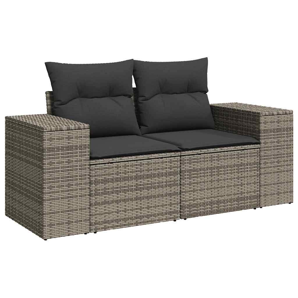 sofaesæt til haven 7 dele med hynder polyrattan grå