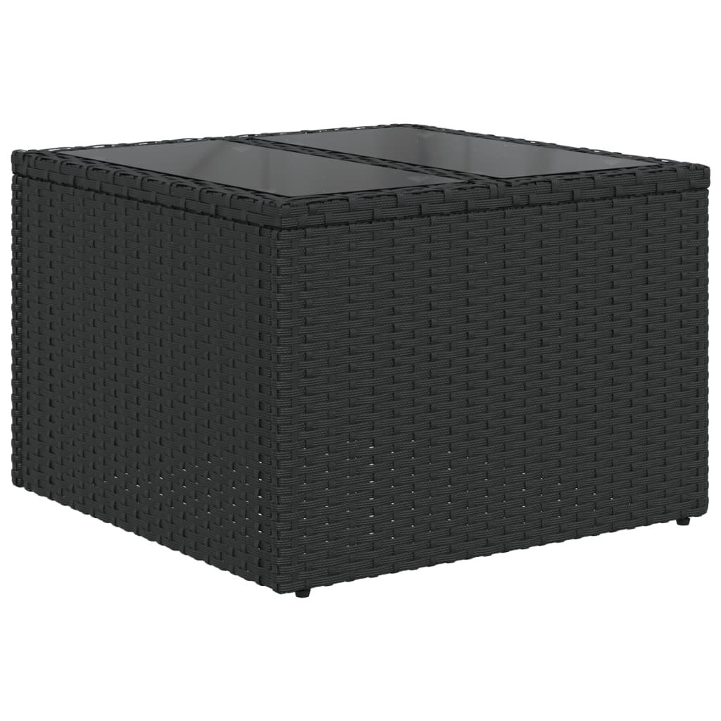 havesofasæt med 7 hynder sort polyrattan