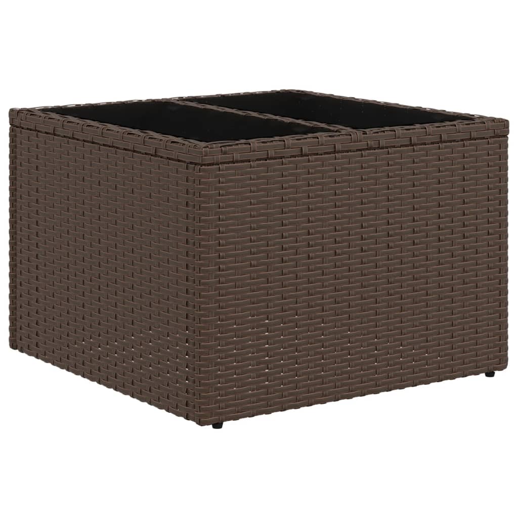 havesofasæt med 7 hynder brun polyrattan