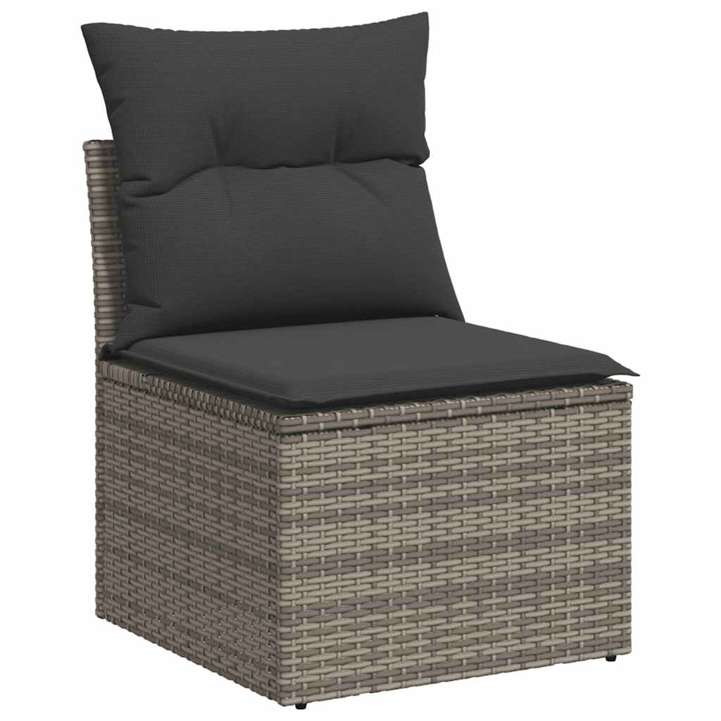 sofasæt til haven 6 dele med hynder polyrattan lysegrå