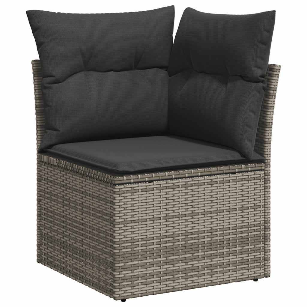 sofasæt til haven 6 dele med hynder polyrattan lysegrå