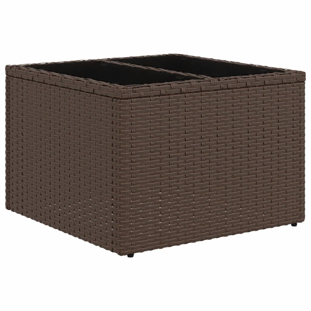 havesofasæt med 7 hynder brun polyrattan