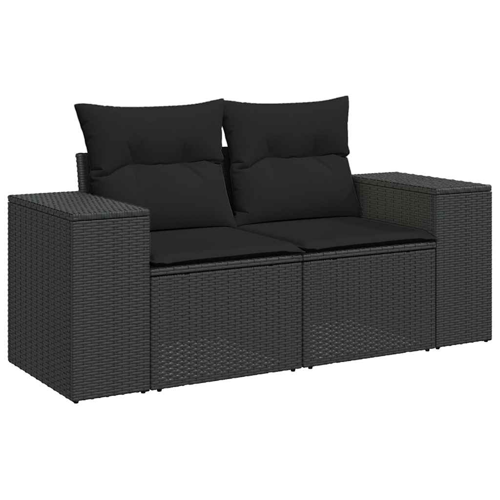 sofasæt til haven 8 dele med hynder polyrattan sort