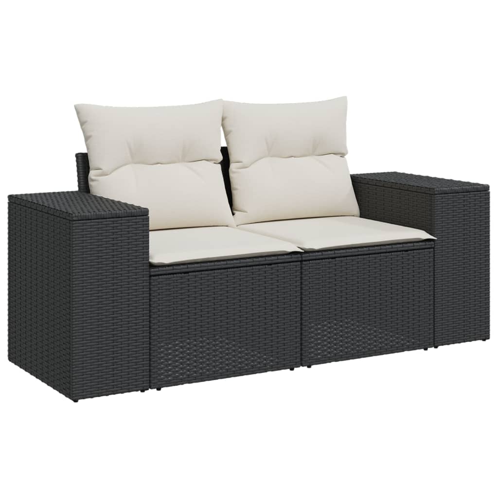 sofasæt til haven 8 dele med hynder polyrattan sort