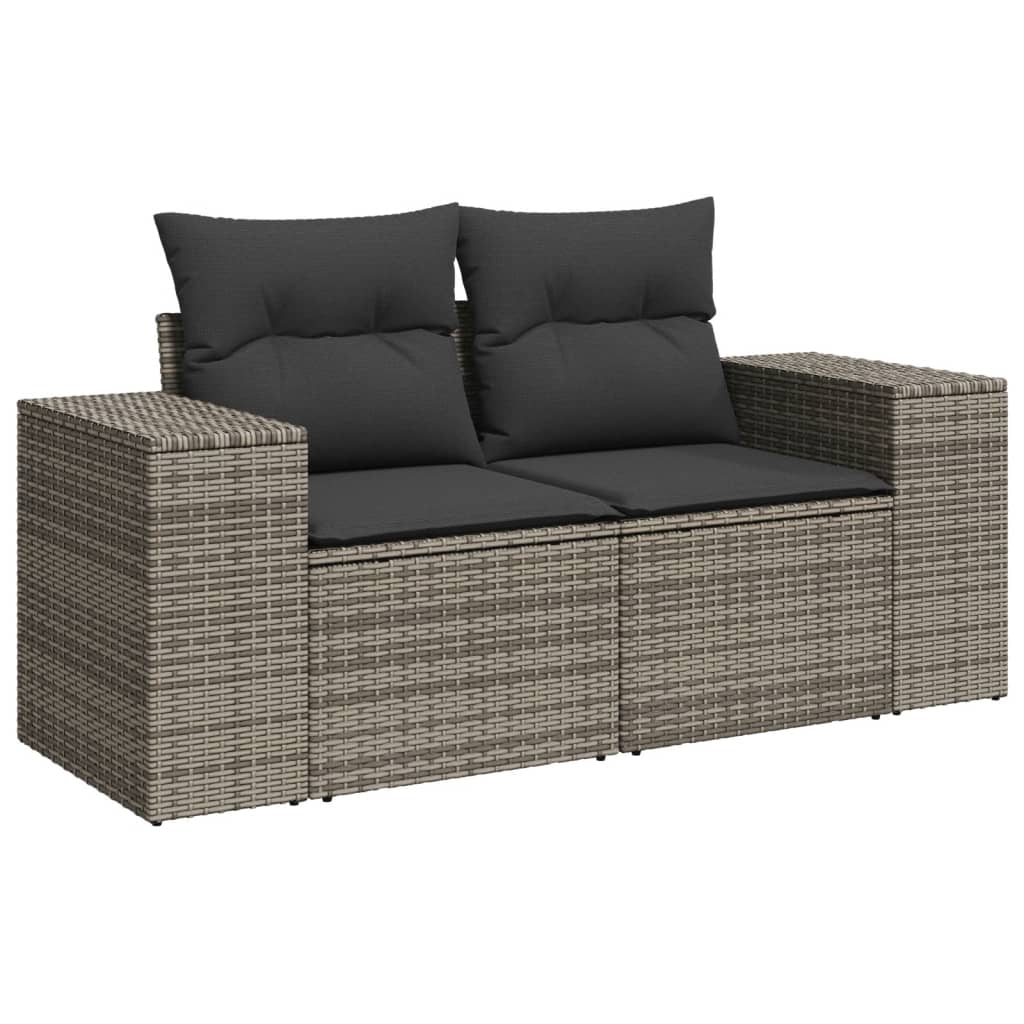 sofasæt til haven 8 dele med hynder polyrattan grå