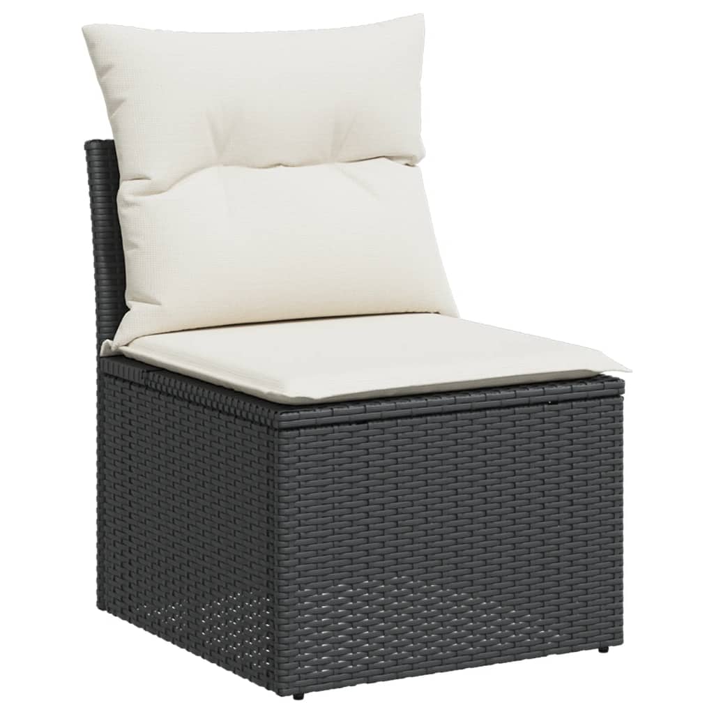 sofasæt til haven 9 dele med hynder polyrattan sort