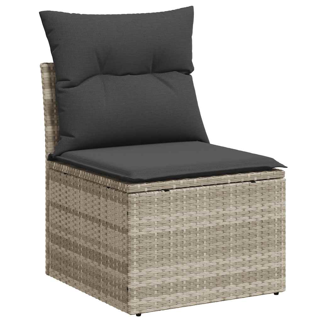 sofasæt til haven 7 dele med hynder polyrattan lysegrå
