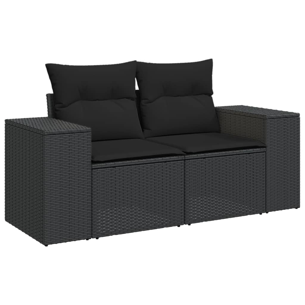 sofasæt til haven 8 dele med hynder polyrattan sort