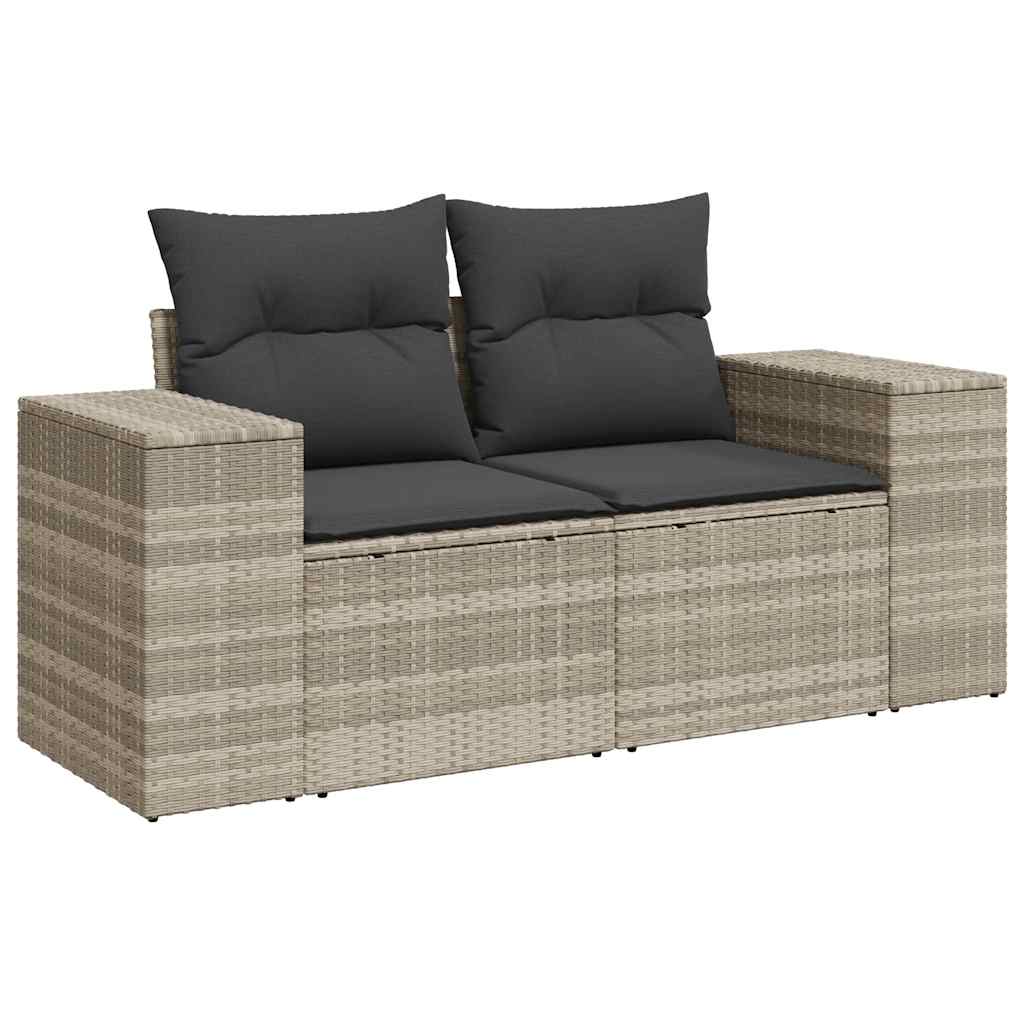 sofasæt til haven 8 dele med hynder polyrattan lysegrå