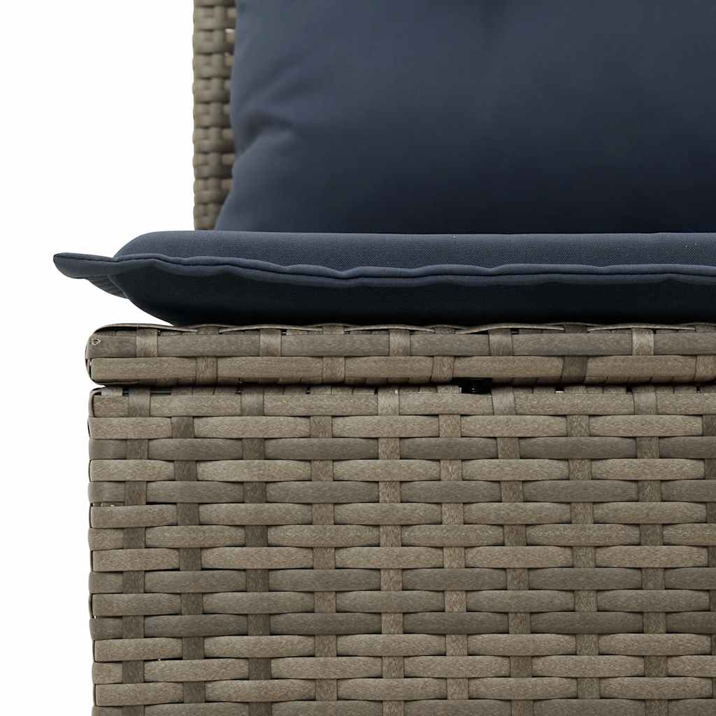 havesofasæt med 6 dele og hynder grå polyrattan
