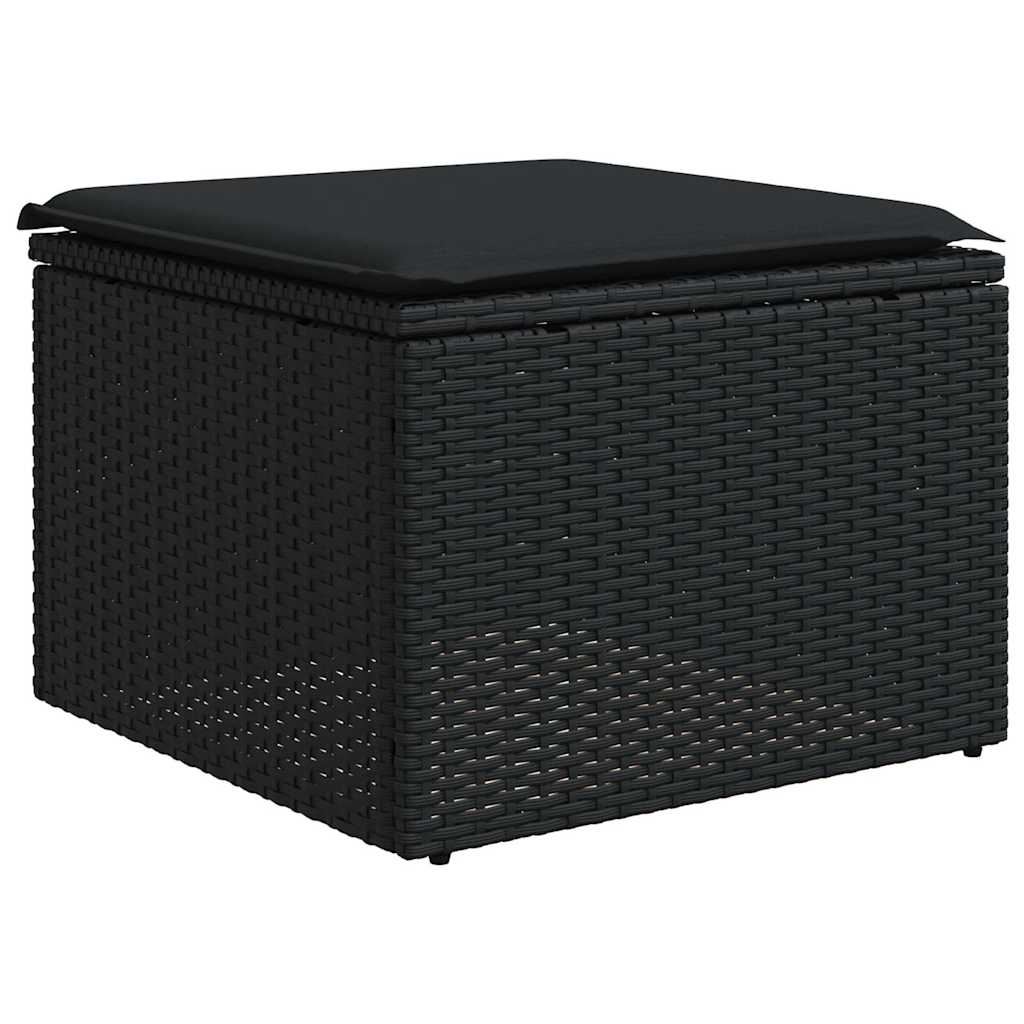 sofasæt til haven 9 dele med hynder polyrattan sort