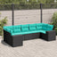 havesofasæt med 7 hynder sort polyrattan