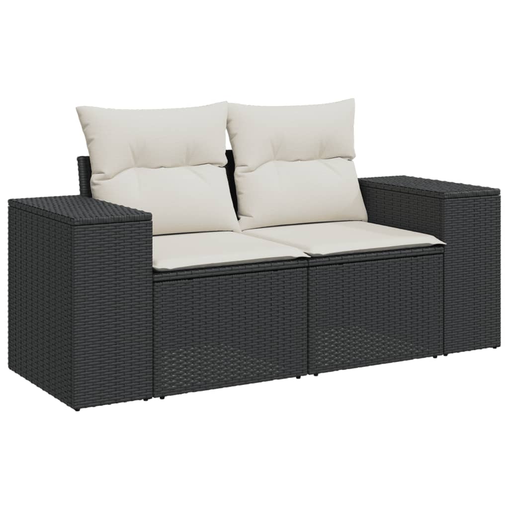 sofasæt til haven 10 dele med hynder polyrattan sort