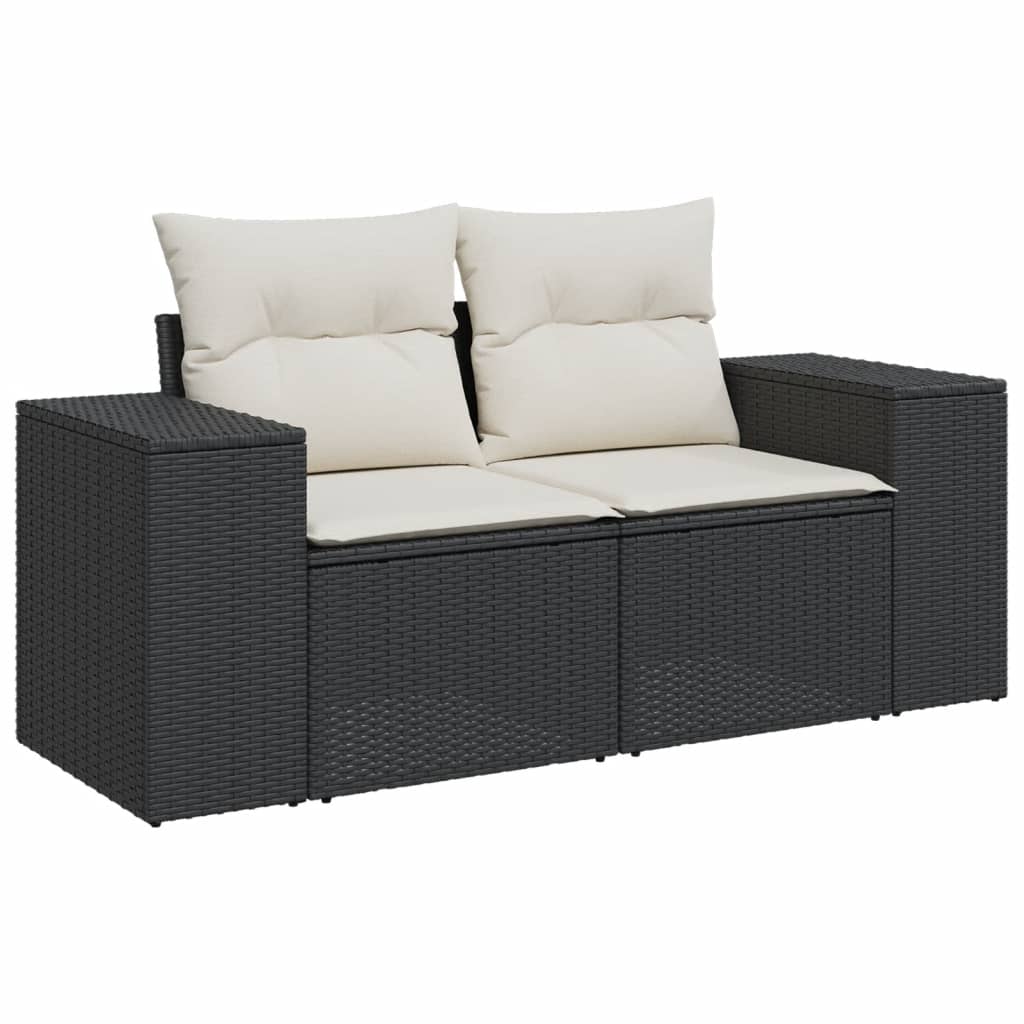 sofasæt til haven 10 dele med hynder polyrattan sort