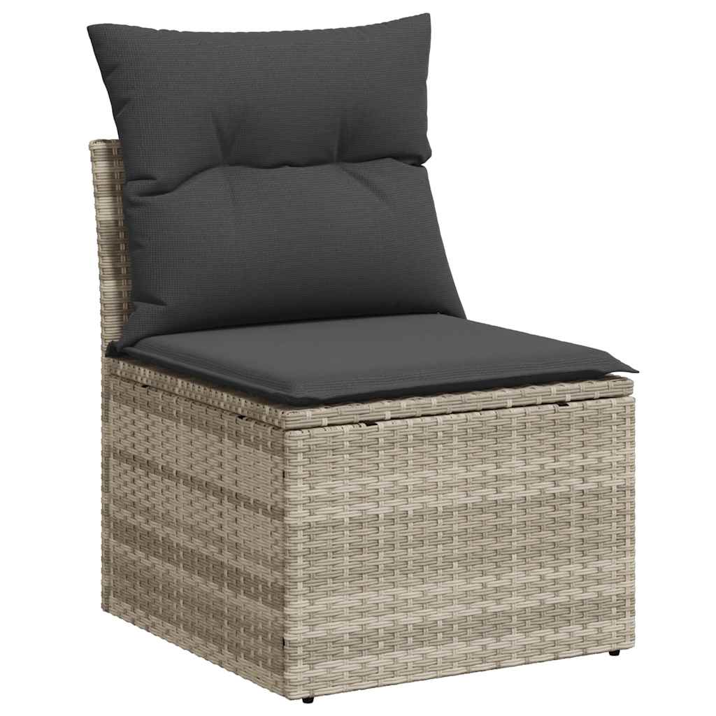 loungesæt til haven 11 dele med hynder polyrattan grå