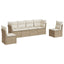 sofasæt til haven 6 dele med hynder polyrattan beige