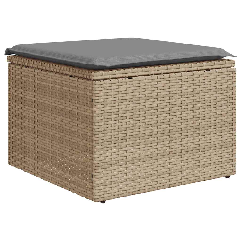 sofasæt til haven 7 dele med hynder polyrattan lysegrå