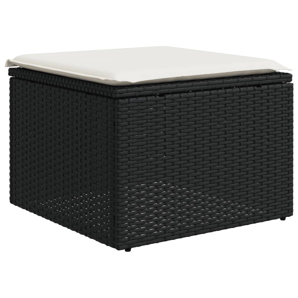 sofasæt til haven 11 dele med hynder polyrattan sort