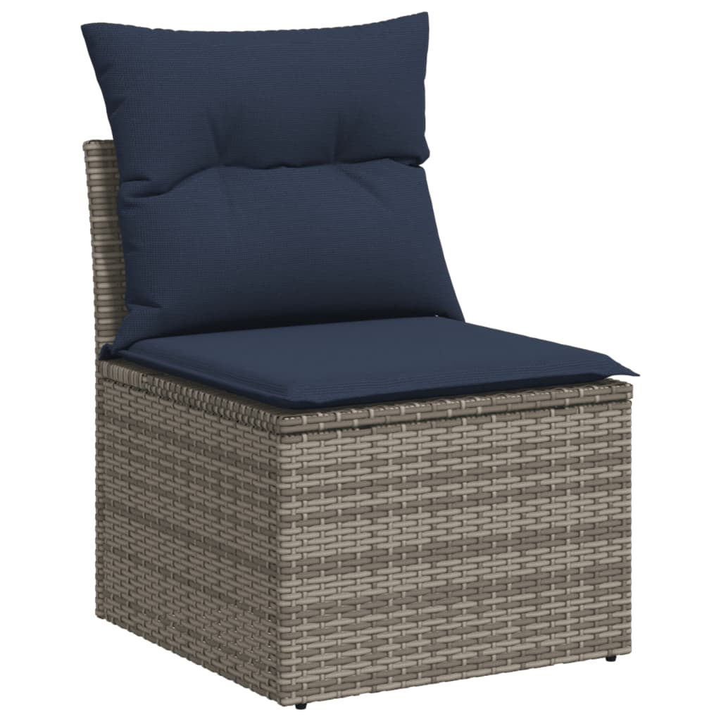 13-delt havesofasæt med hynder grå polyrattan