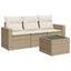 sofasæt til haven 4 dele med hynder polyrattan beige
