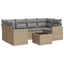 sofasæt til haven 7 dele med hynder polyrattan beige
