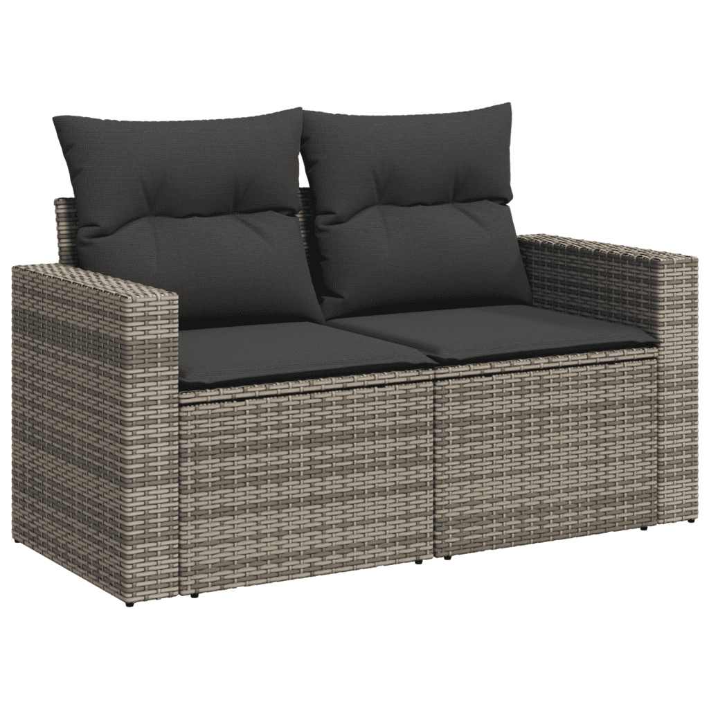 sofasæt til haven 8 dele med hynder polyrattan grå