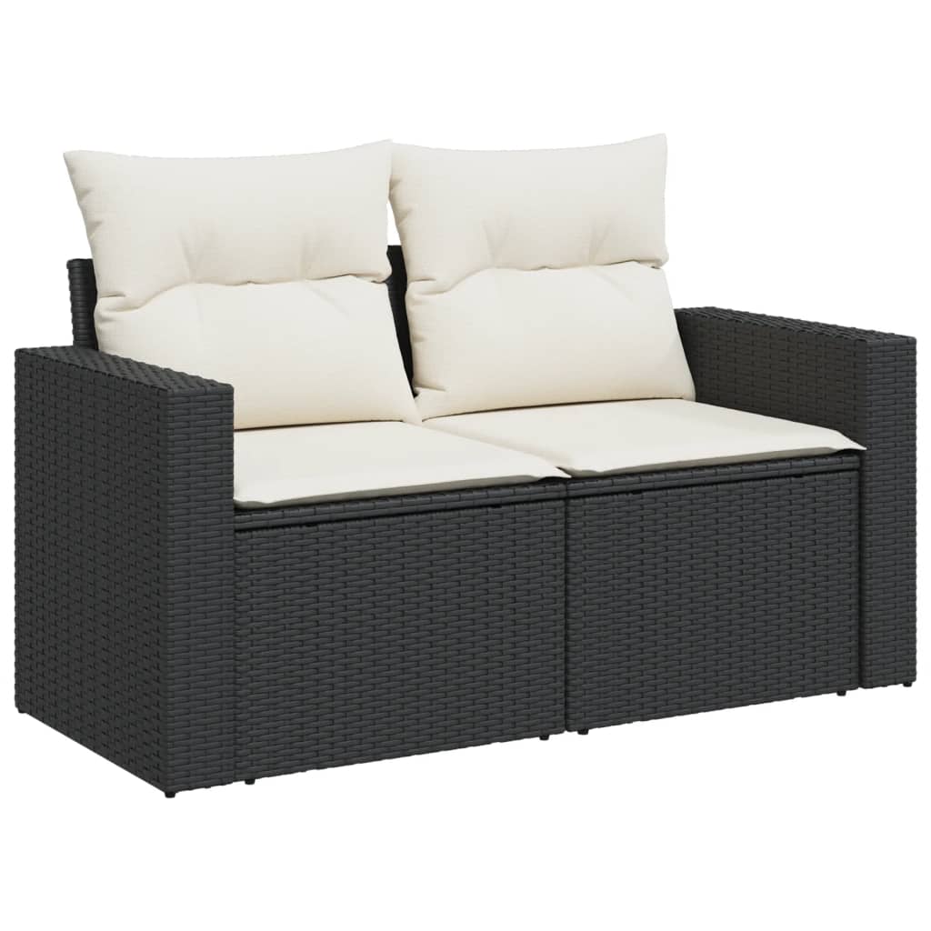 sofasæt til haven 8 dele med hynder polyrattan sort
