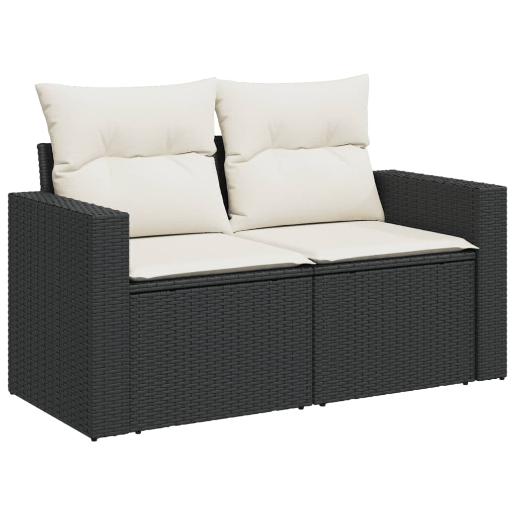 sofasæt til haven 9 dele med hynder polyrattan sort