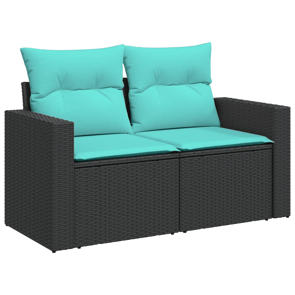 sofasæt til haven 10 dele med hynder polyrattan sort
