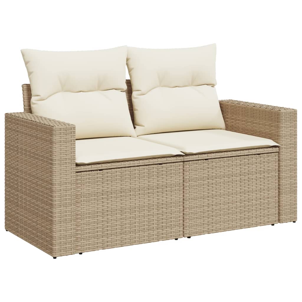 sofasæt til haven 9 dele med hynder polyrattan beige