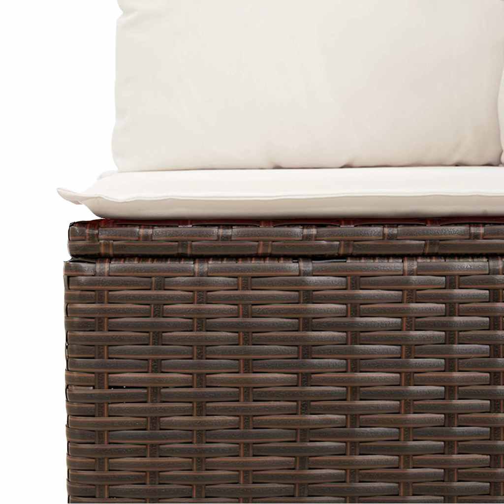 sofasæt til haven 9 dele med hynder polyrattan brun