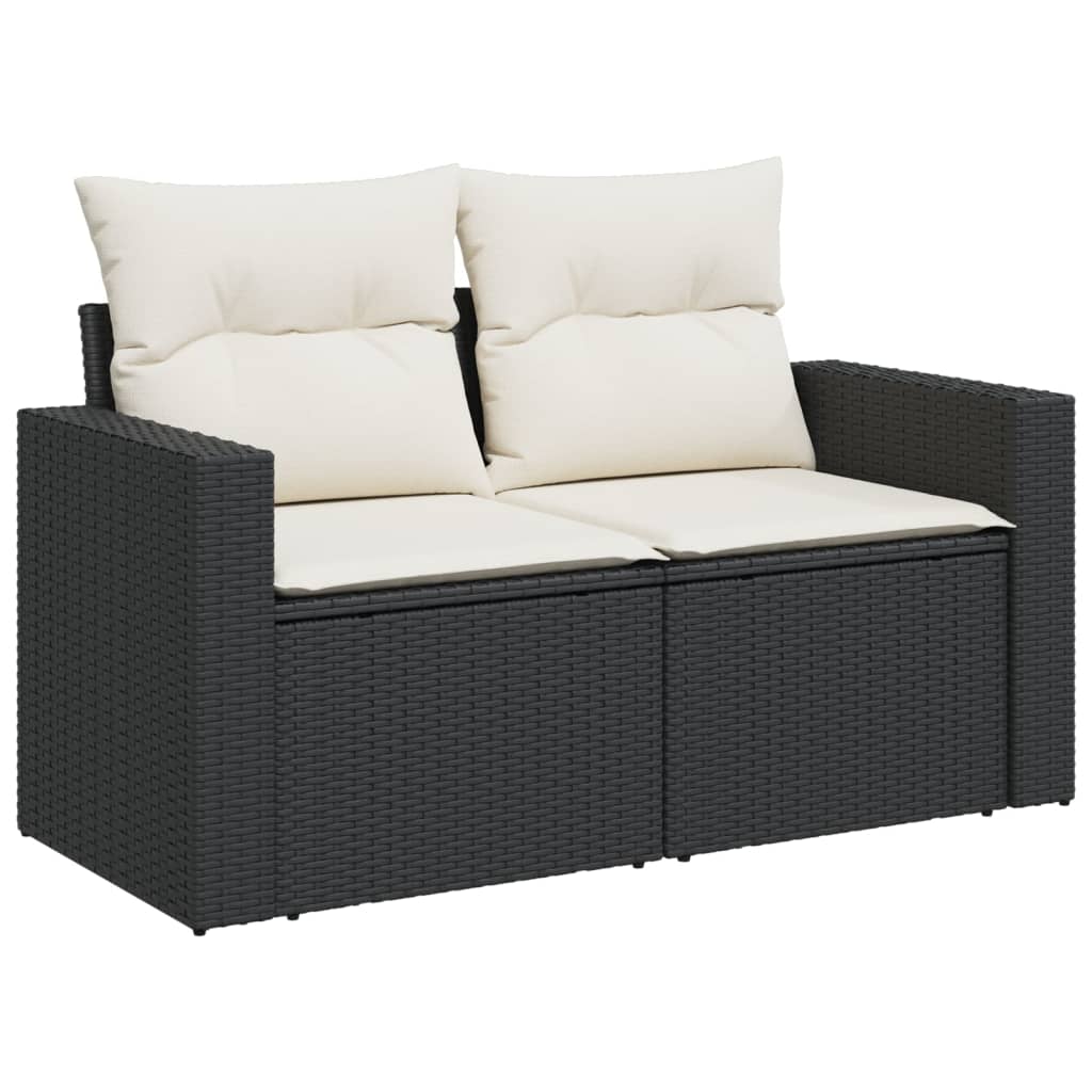 sofasæt til haven 10 dele med hynder polyrattan sort