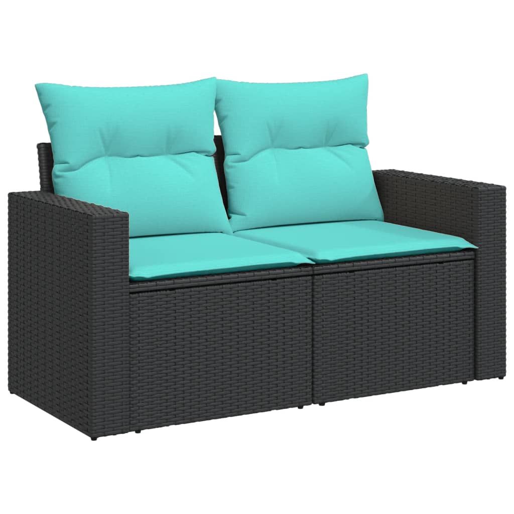 sofasæt til haven 10 dele med hynder polyrattan sort