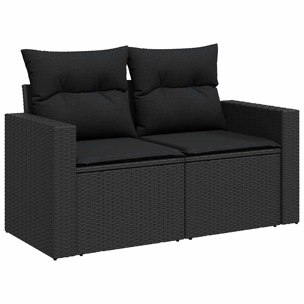 sofasæt til haven 10 dele med hynder polyrattan sort