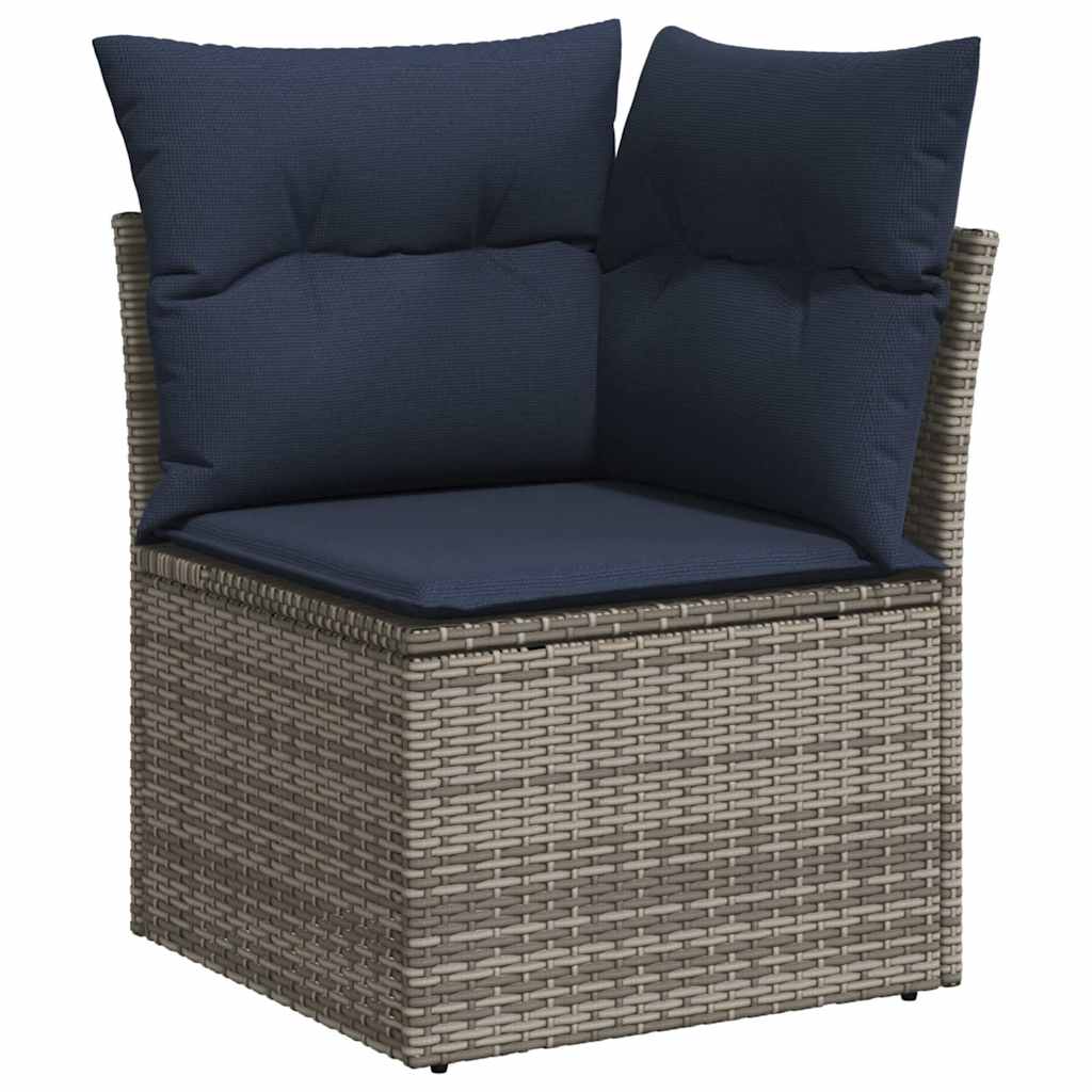 sofasæt til haven 10 dele med hynder polyrattan grå