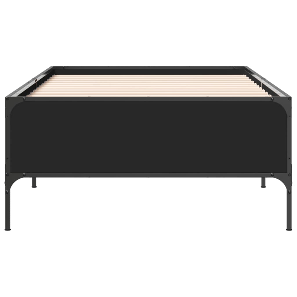 sengeramme 100x200 cm konstrueret træ og metal sort