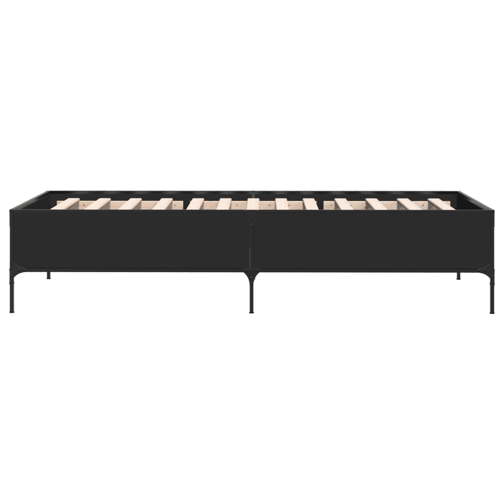 sengeramme 100x200 cm konstrueret træ og metal sort