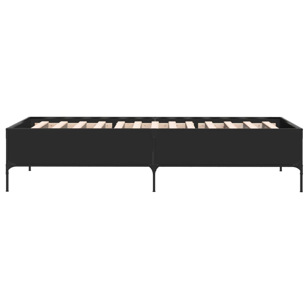 sengeramme 90x190 cm konstrueret træ og metal sort
