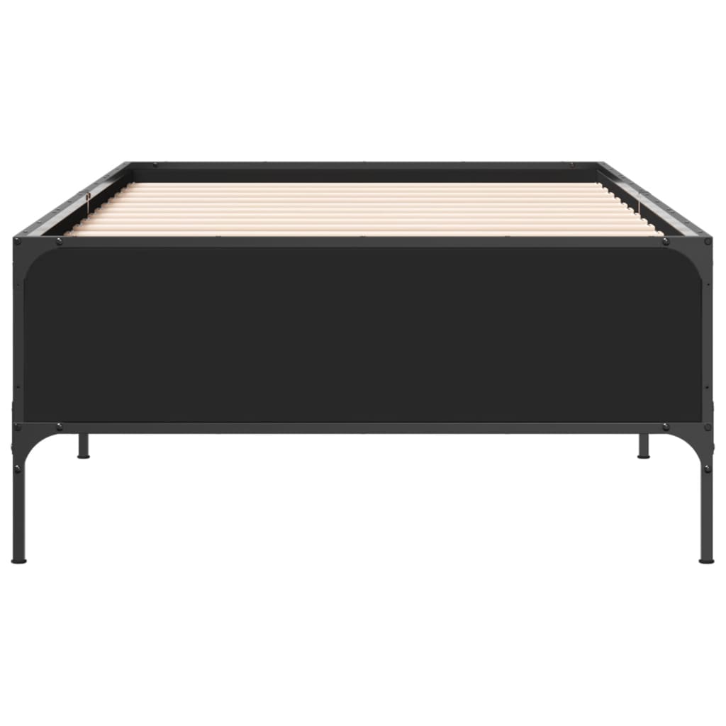 sengeramme 75x190 cm konstrueret træ og metal sort