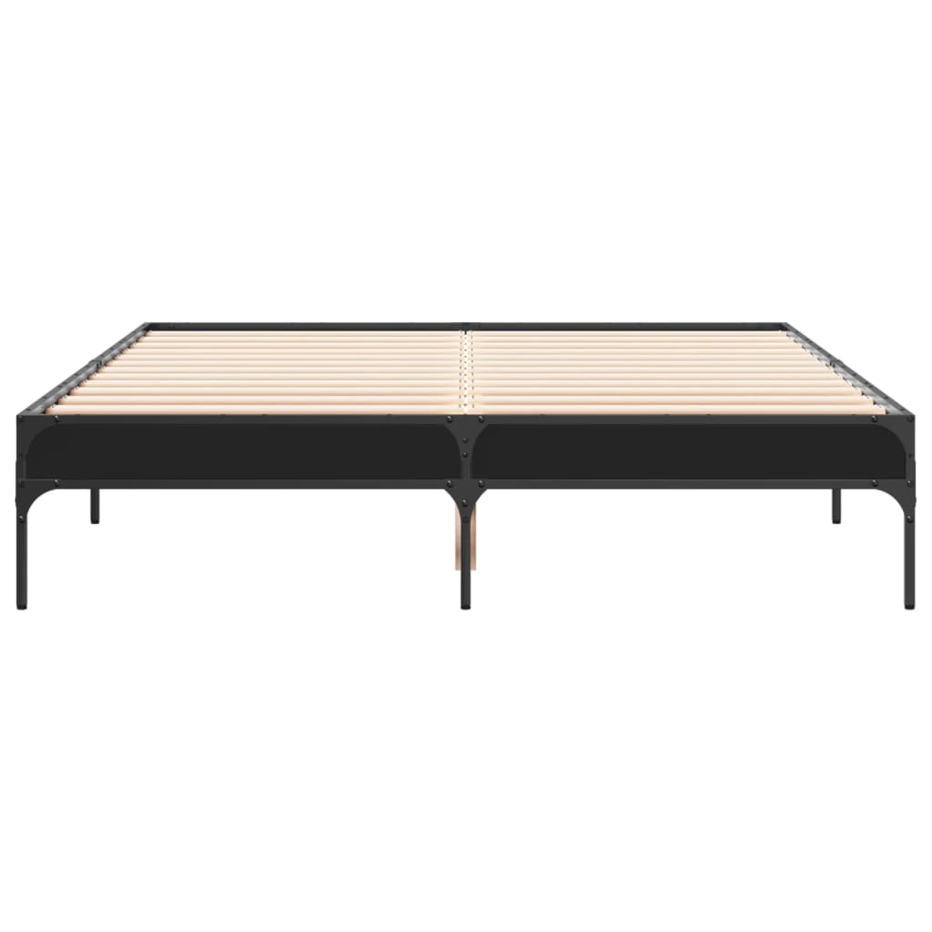 sengestel 120x200 cm konstrueret træ og metal sort
