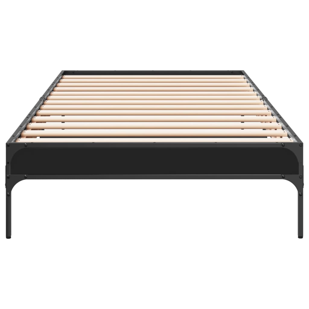 sengeramme 100x200 cm konstrueret træ og metal sort