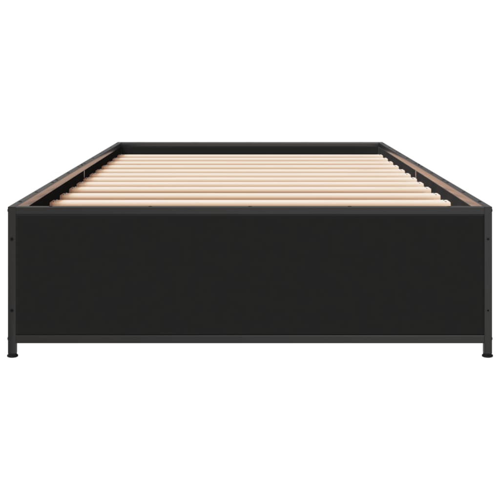 sengeramme 75x190 cm konstrueret træ og metal sort