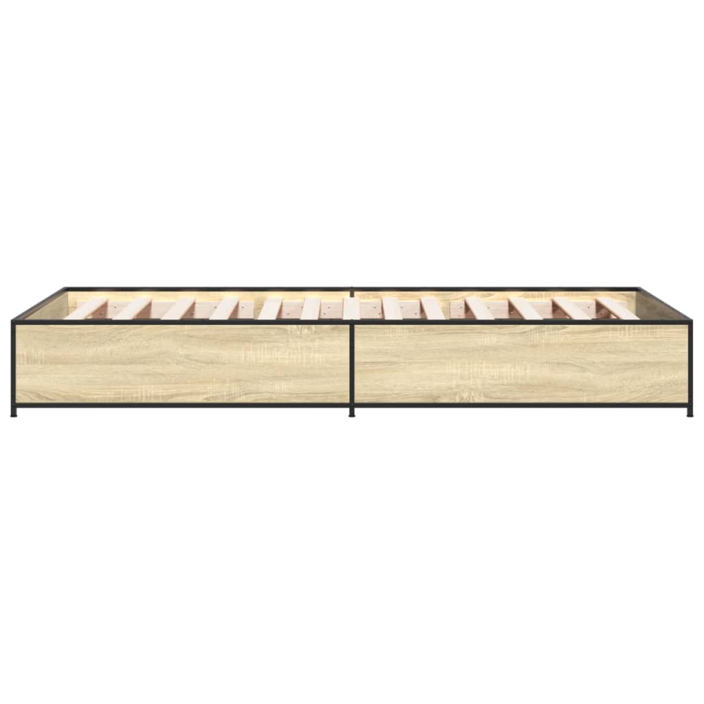 sengeramme 75x190 cm konstrueret træ og metal sonoma-eg